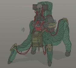 Rule 34 | absurdres, anti-personnel mine, anti-personnel weapon, bomb, c-4, c4, creeper, english text, explosive, grey background, highres, looking ahead, m18 claymore mine, mechanization, mine (weapon), minecraft, no humans, non-humanoid robot, obokhan, open mouth, robot, science fiction, skull, wire