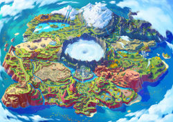 Rule 34 | absurdres, artist request, canyon, cityscape, cliff, creatures (company), desert, forest, game freak, highres, lake, map, mountain, nature, nintendo, no humans, official art, plain, pokemon, pokemon sv, snow mountain, wetland, whirlpool