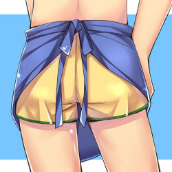 Rule 34 | 1boy, apron, ass, ass focus, boxers, from behind, liu xi ruki, male focus, male underwear, original, out of frame, solo, underwear, waist apron, yellow boxers