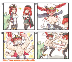 Rule 34 | 3girls, 4koma, ^^^, absurdres, ahoge, akashi (azur lane), anger vein, animal ears, artist name, azur lane, bad id, bad pixiv id, beret, black cape, black dress, black headwear, black legwear, black ribbon, black sailor collar, blush, breasts, cape, cat ears, cleavage, clenched hands, comic, commentary request, cup, detached sleeves, dress, evil grin, evil smile, extra arms, eye contact, fang, fighting, garter straps, gloves, green footwear, green hair, green sleeves, greenteaneko, grey footwear, grin, hair ornament, hair ribbon, hand on own hip, hat, high heels, highres, holding, holding cup, honolulu (azur lane), large breasts, long hair, long sleeves, looking at another, multiple girls, nipples, nose blush, open mouth, orange eyes, peaked cap, punching, red hair, ribbon, sailor collar, sharp teeth, shoes, silent comic, sleeves past fingers, sleeves past wrists, smile, square 4koma, teacup, teeth, thighhighs, twintails, v-shaped eyebrows, very long hair, watermark, web address, white gloves, white headwear, zara (azur lane)