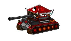 Rule 34 | kikyo168, military, military vehicle, motor vehicle, shrine tank (touhou), tank, touhou, touhou (pc-98), vehicle focus, white background