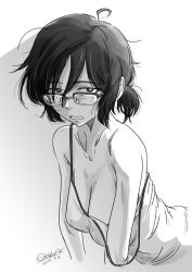 Rule 34 | 1girl, breasts, dagashi kashi, glasses, highres, mature female, owari hajime, short hair