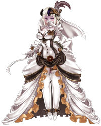 Rule 34 | 1girl, absurdres, android, automaton (monster girl encyclopedia), blush, breasts, cleavage, detached collar, dress, female focus, gloves, hair ribbon, highres, horns, jewelry, loen, monster girl encyclopedia, ribbon, ring, robot girl, short hair, simple background, solo, tagme, wedding dress, wedding ring, white background, white hair