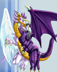 Rule 34 | ashi ura, bat wings, black hair, claws, dragon, duel monster, highres, horns, light and darkness dragon, long hair, manjoume jun, monster, necktie, open mouth, smile, tail, wings, yellow eyes, aged down, yu-gi-oh!, yu-gi-oh! gx