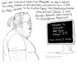 Rule 34 | 1boy, bb (baalbuddy), computer, dark souls (series), dark souls iii, english text, facial hair, fat, fat man, from software, glasses, greyscale, highres, monitor, monochrome, open mouth, shirt, short ponytail, simple background, solo, speech bubble, tearing up, tears, white background