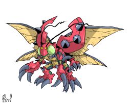 Rule 34 | absurdres, antennae, bug, claws, digimon, green eyes, highres, bug, multiple arms, spikes, tentomon, wings