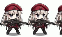 Rule 34 | 1girl, animated, animated gif, beret, chibi, girls&#039; frontline, hat, lowres, march, military