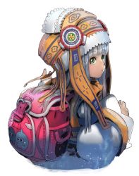 Rule 34 | 1girl, absurdres, bow, full body, green eyes, grey hair, hat, highres, long hair, looking at viewer, relia (star ocean), robe, simple background, solo, star ocean, star ocean integrity and faithlessness, tachi-e, white background, yasuda akira, yellow bow