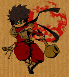 Rule 34 | ganbare goemon, goemon, japanese clothes, ninja, smoking pipe, spiked hair, weapon