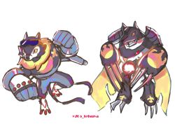 Rule 34 | absurdres, armor, blackmachgaogamon, claws, digimon, dog, glasses, gloves, highres, scar, wolf, yellow eyes