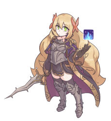 Rule 34 | 1girl, alternate costume, armor, armored dress, black dress, black thighhighs, blonde hair, breastplate, brown gloves, butterfly hair ornament, celine (fire emblem), dress, fire emblem, fire emblem engage, full body, gloves, green eyes, hair ornament, highres, holding, holding sword, holding weapon, levin sword, long hair, long sleeves, looking at viewer, nintendo, open clothes, open robe, pflglcht, robe, solo, sword, thighhighs, very long hair, weapon, white background, wide sleeves