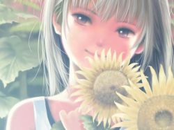 Rule 34 | flower, short hair, smile, solo, summer, sunflower, tagme, toshi hiroshi