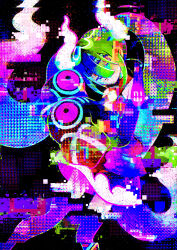 Rule 34 | 1girl, abstract, absurdres, colorful, creatures (company), dress, female focus, fire, game freak, ghost miku (project voltage), glitch, hair between eyes, hands up, hatsune miku, highres, long hair, looking at viewer, multicolored eyes, multicolored hair, nintendo, otonoha aika, parted lips, pokemon, project voltage, purple thighhighs, rainbow eyes, rainbow hair, short dress, sidelocks, sleeves past fingers, sleeves past wrists, solo, thighhighs, twintails, very long hair, vocaloid, white fire, zettai ryouiki