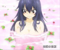 Rule 34 | 1girl, anime screenshot, bath, blush, breasts, eden&#039;s zero, highres, homura kogetsu, large breasts, long hair, nude, stitched, third-party edit, water
