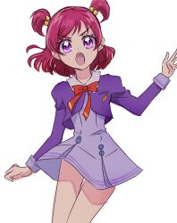 Rule 34 | 1girl, :o, commentary, fpminnie1, hair ornament, highres, looking at viewer, medium hair, open mouth, pink eyes, pink hair, precure, school uniform, simple background, sketch, solo, standing, symbol-only commentary, white background, yes! precure 5, yes! precure 5 gogo!, yumehara nozomi