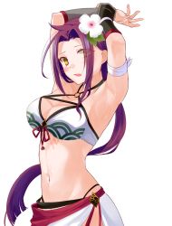 Rule 34 | breasts, highres, large breasts, ponytail, princess connect!, purple hair, ringo no tart, ruka (princess connect!), swimsuit, yellow eyes