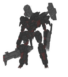 Rule 34 | armored core, from software, gun, mecha, no humans, physical blade, robot, rocket launcher, solo, weapon, white background