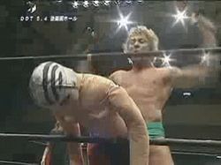 Rule 34 | animated, animated gif, asian, character request, ddt, epic, japanese (nationality), kenny omega, lowres, photo (medium), suplex, violence, wrestling, yoshihiko