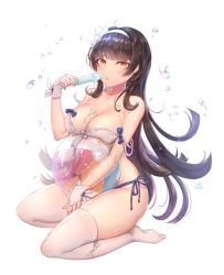 Rule 34 | 1girl, bad id, bad pixiv id, ball, beachball, bikini, black hair, blush, breasts, cleavage, collarbone, food, girls&#039; frontline, hairband, large breasts, long hair, looking at viewer, md5 mismatch, official alternate costume, orange eyes, ozzingo, parted lips, popsicle, resolution mismatch, seiza, sitting, solo, swimsuit, thighhighs, type 95 (girls&#039; frontline), type 95 (summer cicada) (girls&#039; frontline), white bikini, white thighhighs
