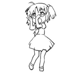 Rule 34 | 98se-tan, animated, animated gif, dancing, greyscale, lowres, monochrome, os-tan, pani poni dash!, parody, roulette roulette, solo