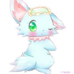 Rule 34 | artist request, character request, dog, furry, green eyes, jewelpet, one eye closed