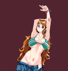 Rule 34 | 1girl, absurdres, dress, highres, long hair, mecedo, nami (one piece), one piece, one piece treasure cruise, smile, solo