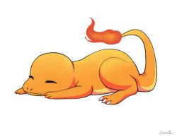Rule 34 | animated, animated gif, artist name, charmander, claws, creatures (company), eunnieboo, fangs, fire, flame-tipped tail, full body, game freak, gen 1 pokemon, nintendo, no humans, pokemon, pokemon (creature), signature, sleeping, solo, tail, yawning