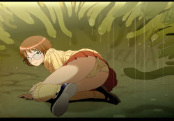 Rule 34 | 1girl, animification, ass, bent over, foreskin, glasses, imminent rape, maki (happy soda), panties, pantyshot, scooby-doo, tampon, tentacles, underwear, velma dace dinkley, yellow panties