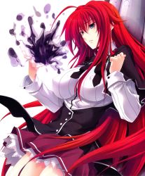 Rule 34 | 10s, 1girl, absurdres, breasts, high school dxd, highres, large breasts, long hair, miyama-zero, official art, red hair, rias gremory, solo