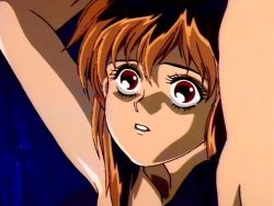 Rule 34 | 1girl, animated, animated gif, anime screenshot, bastard!!, brown hair, long hair, lowres, nude, red eyes, tia noto yoko