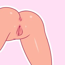 Rule 34 | 1girl, 1other, animated, animated gif, anus, ass, disembodied hand, finger gun, fingering, lowres, mike inel, original, outline, pink background, pussy, pussy juice, uncensored