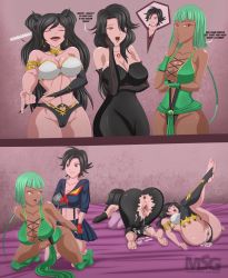 Rule 34 | 2koma, 4girls, absurdres, after anal, after vaginal, aftersex, angry, arm grab, arms behind back, asymmetrical legwear, black dress, black hair, black thighhighs, breasts, cinder fall, cleavage, closed eyes, clothed sex, clothing aside, comic, cosplay, dark-skinned female, dark skin, doggystyle, dress, emerald sustrai, english text, fate/grand order, fate (series), fullmetal alchemist, futa with female, futanari, grabbing, grabbing from behind, green hair, grey eyes, hand on mouth, highres, instant loss, interracial, ishtar (fate), ishtar (fate) (cosplay), jade (mortal kombat), jade (mortal kombat) (cosplay), kill la kill, large breasts, large penis, laughing, legs up, looking at viewer, lust (fma), lust (fma) (cosplay), lying, magnificentsexygals, matoi ryuuko, matoi ryuuko (cosplay), mortal kombat (series), multiple girls, neo politan, open mouth, panties, panties aside, penis, red eyes, ruby rose, rwby, sex, sex from behind, short hair, stomach bulge, thighhighs, torn clothes, torn dress, underwear