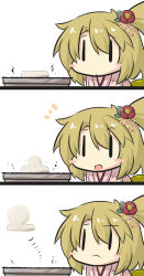 Rule 34 | blush stickers, chibi, comic, commentary request, cooking, floating, flower, food, goma (gomasamune), grilling, hair between eyes, hair flower, hair ornament, hair ribbon, highres, japanese clothes, kimono, mikoto freesia scarlet (goma), mochi, motion lines, new year, open mouth, original, ribbon, side ponytail, solo, touhou, wagashi, | |