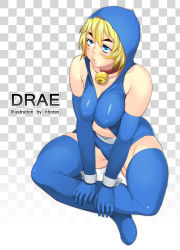 Rule 34 | 1girl, bad id, bad pixiv id, bell, blonde hair, blue eyes, blue thighhighs, collar, doraemon, doraemon (character), elbow gloves, full body, gloves, highres, nbo, neck bell, open mouth, personification, short hair, sitting, solo, thighhighs