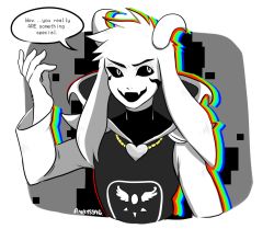 Rule 34 | 1boy, asriel dreemurr, male focus, aged up, partially colored, solo, tagme, undertale, upper body