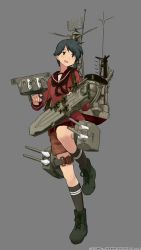 Rule 34 | 10s, 1girl, aircraft, aircraft carrier, airplane, belt, black eyes, black hair, blush, boots, cannon, green eyes, highres, image sample, kantai collection, military vehicle, mogami (kancolle), official art, open mouth, personification, sailor collar, school uniform, seaplane, shibafu (glock23), ship, short hair, shorts, smile, solo, turret, warship, watercraft