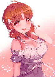 Rule 34 | 1girl, a chika-tastic summer (love live!), absurdres, adjusting hair, alternate hairstyle, antenna hair, aqua bow, artist name, artist request, bare shoulders, blush, bow, bracelet, braid, breasts, cleavage, close-up, collarbone, dress, female focus, flower, frill trim, frilled dress, frilled skirt, frilled sleeves, frills, hair bow, hair flower, hair ornament, heart, highres, jewelry, looking at viewer, love live!, love live! school idol festival, love live! school idol festival all stars, love live! sunshine!!, medium breasts, miniskirt, necklace, orange hair, parted lips, pink background, plaid, plaid dress, plaid skirt, pleated, pleated dress, pleated skirt, red eyes, short hair, short twintails, skirt, sleeveless, sleeveless dress, smile, solo, star (symbol), star necklace, sundress, takami chika, twin braids, twintails, white background, white bow, white dress, white flower, white skirt