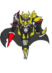 Rule 34 | 1other, cape, darkknightmon, digimon, digimon (creature), other focus, simple background, solo, white background