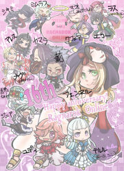 Rule 34 | 5girls, 6+boys, :3, :d, ahoge, alternate color, anniversary, antenna hair, arch bishop (ragnarok online), armor, asymmetrical bangs, barefoot, bikini, black-framed eyewear, black armor, black eyes, black hair, black hairband, black headwear, black pants, black shirt, blindfold, blonde hair, blue cape, blue dress, blue eyes, blue gemstone, blue jacket, blue vest, blunt bangs, blush, bob cut, breasts, brown pants, cape, capelet, chibi, chocolate doughnut, closed eyes, closed mouth, clothes around waist, clown (ragnarok online), coat, commentary request, copyright name, crop top, cross, detached sleeves, deviruchi, diagonal bangs, doughnut, dress, eating, expressionless, eyes visible through hair, flame print, flat chest, flowery peko, food, fork, frown, full body, fur-trimmed cape, fur-trimmed jacket, fur trim, gem, geographer (ragnarok online), glasses, green coat, green eyes, green hair, grey cape, grey hair, grin, guillotine cross (ragnarok online), gypsy (ragnarok online), hair between eyes, hair ornament, hair over one eye, hair slicked back, hairband, halo, hand on own cheek, hand on own face, hat, head scarf, heart, heart hair ornament, hetero, holding, holding fork, jacket, juliet sleeves, long bangs, long hair, long sleeves, looking at viewer, mask, mask on head, medium bangs, medium breasts, medium hair, messy hair, mole, mole under eye, multiple boys, multiple girls, noh mask, open clothes, open coat, open mouth, pants, pince-nez, pink background, pink coat, pink eyes, pink hair, plate, pointy ears, poring, puffy sleeves, purple coat, purple eyes, purple hair, ragnarok online, ranger (ragnarok online), red eyes, red gemstone, red scarf, red sleeves, round eyewear, royal guard (ragnarok online), scarf, shadow chaser (ragnarok online), shako cap, shirt, shirt around waist, short bangs, short eyebrows, short hair, skirt, sleeveless, sleeveless shirt, slime (creature), smile, sorcerer (ragnarok online), stalker (ragnarok online), strapless, strapless bikini, sura (ragnarok online), swimsuit, topless male, translation request, twitter username, underbust, vest, waist cape, white capelet, white pants, white shirt, white skirt, white sleeves, wizard (ragnarok online), yellow bikini, yellow eyes