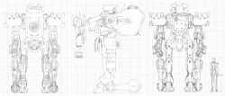 Rule 34 | 1boy, character sheet, clenched hands, code geass, faceless, faceless male, from behind, from side, greyscale, highres, knightmare frame, mecha, monochrome, multiple views, pilot suit, production art, profile, robot, science fiction, size comparison, standing, straight-on, sutherland (code geass), yasuda akira