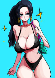 Rule 34 | absurdres, black hair, boa hancock, breasts, earrings, highres, jewelry, large breasts, long hair, one piece, solo