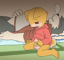 Rule 34 | 2boys, aftersex, bed, blush, bottomless, cum, cum in ass, erection, flat color, furry, furry male, happy sex, male focus, manmosu marimo, multiple boys, original, penis, sleeping, smile, tagme, teacher