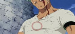 Rule 34 | 1boy, animated, animated gif, black eyes, blood, blood on face, green hair, lowres, male focus, one piece, roronoa zoro, solo, tagme