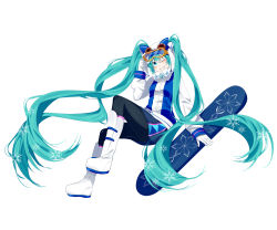 Rule 34 | 1girl, ;), absurdly long hair, adjusting goggles, anniversary, aqua eyes, aqua hair, artist name, artist request, birthday, black pantyhose, blue eyes, blue hair, blue jacket, blue skirt, blush, boots, breasts, coat, female focus, full body, gloves, goggles, goggles on head, grin, happy birthday, hat, hatsune miku, highres, jacket, light blush, long hair, long sleeves, long twintails, looking at viewer, miniskirt, mizuamemochimochi, one eye closed, owl ears, pantyhose, parted lips, scarf, ski gear, ski goggles, skirt, small breasts, smile, snowboard, snowflake print, solo, twintails, very long hair, vocaloid, white background, white coat, white footwear, white gloves, white hat, white jacket, white scarf, winter clothes, winter coat, yuki miku, yuki miku (2016)