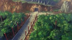 Rule 34 | benitama, cave, forest, nature, no humans, rock, rope, scenery, shide, stairs, torii, tree