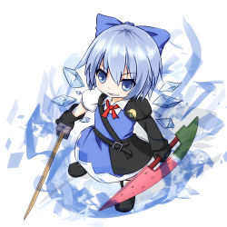 Rule 34 | 1girl, advent cirno, bad id, bad pixiv id, blue eyes, blue hair, bow, cirno, hair bow, highres, matching hair/eyes, plhsxf, short hair, smile, solo, touhou