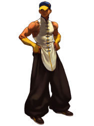 Rule 34 | 1boy, baggy pants, capcom, hat, highres, ikeno daigo, male focus, official art, pants, simple background, solo, street fighter, street fighter iii (series), yun lee