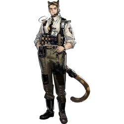 Rule 34 | 1boy, animal ears, arknights, belt, boots, brown hair, cigarette, collared shirt, columbia logo (arknights), facial mark, ferdinand (arknights), full body, hand in pocket, holding, holding cigarette, leopard ears, leopard tail, looking at viewer, microphone, necktie, norizc, official art, pants, shirt, short hair, solo, standing, tail, white shirt