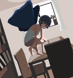 Rule 34 | 1girl, animated, animated gif, antennae, backlighting, bookshelf, butterfly wings, female focus, flying, highres, insect wings, original, peco-pech, pixel art, solo, table, window, wings