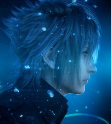 Rule 34 | 10s, 1boy, 3d, blue background, final fantasy, final fantasy xv, highres, noctis lucis caelum, official art, spiked hair, square enix